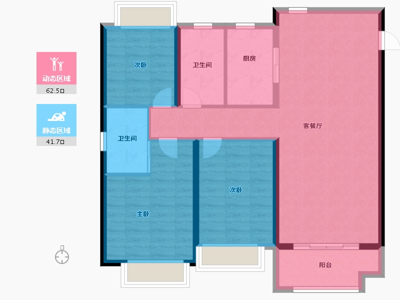 江苏省-盐城市-中昂玥府-94.00-户型库-动静分区