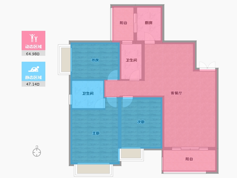 四川省-成都市-人居花照云庭-100.58-户型库-动静分区