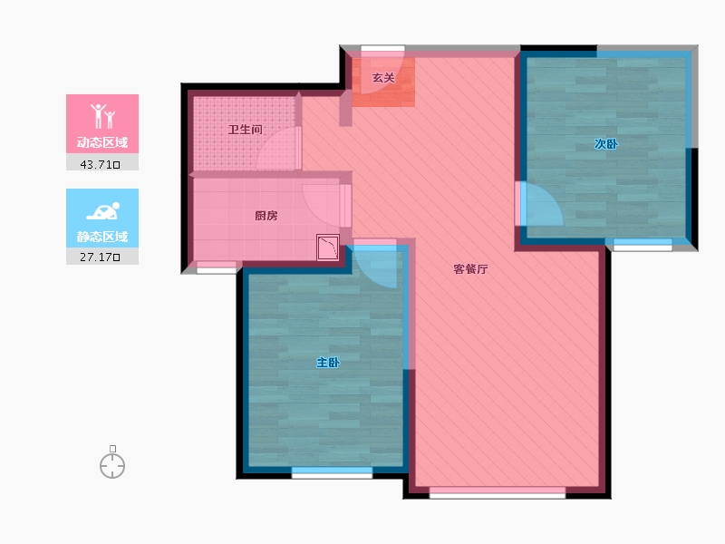 甘肃省-兰州市-天恒银滩花园-62.24-户型库-动静分区