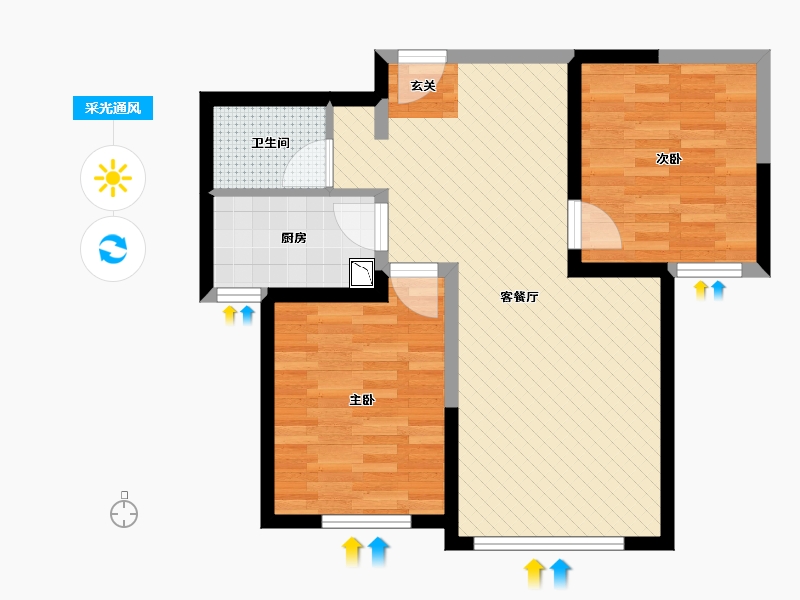 甘肃省-兰州市-天恒银滩花园-62.24-户型库-采光通风