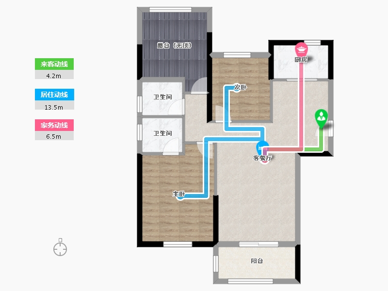 湖南省-长沙市-通号岭秀苑-85.38-户型库-动静线