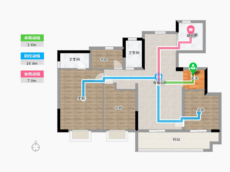 浙江省-宁波市-海湾金茂悦-110.95-户型库-动静线