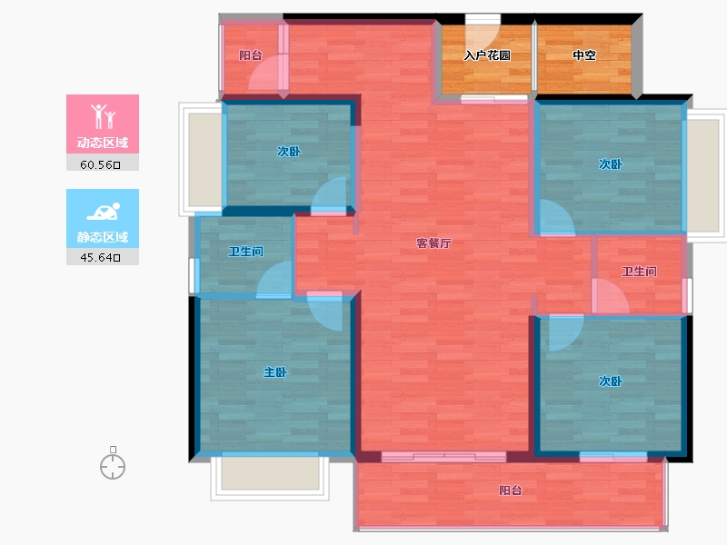 广东省-江门市-敏捷悦府-102.43-户型库-动静分区