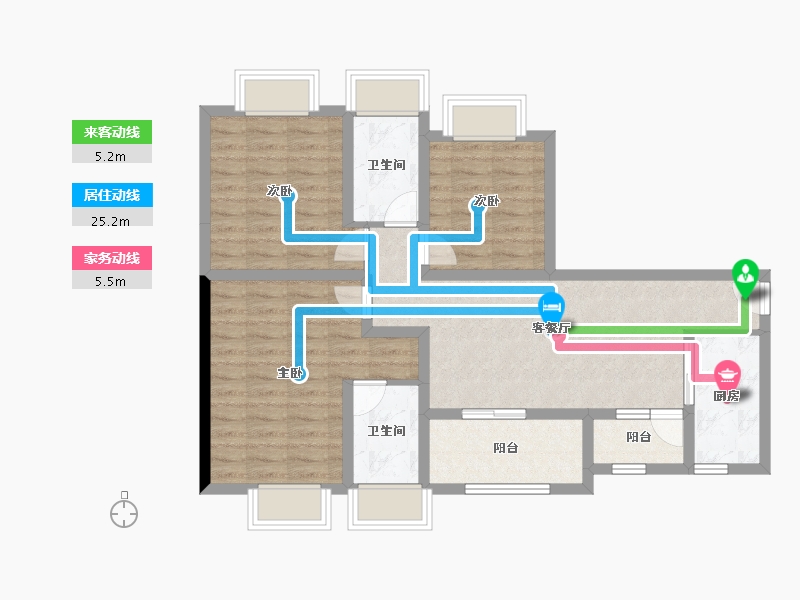 四川省-成都市-中铁骑士府邸-84.22-户型库-动静线