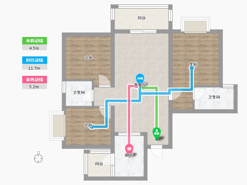 四川省-成都市-同森锦逸名邸4栋109m²-80.12-户型库-动静线