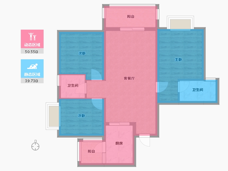 四川省-成都市-同森锦逸名邸4栋109m²-80.12-户型库-动静分区