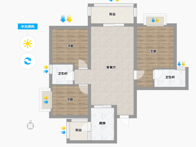 四川省-成都市-同森锦逸名邸4栋109m²-80.12-户型库-采光通风