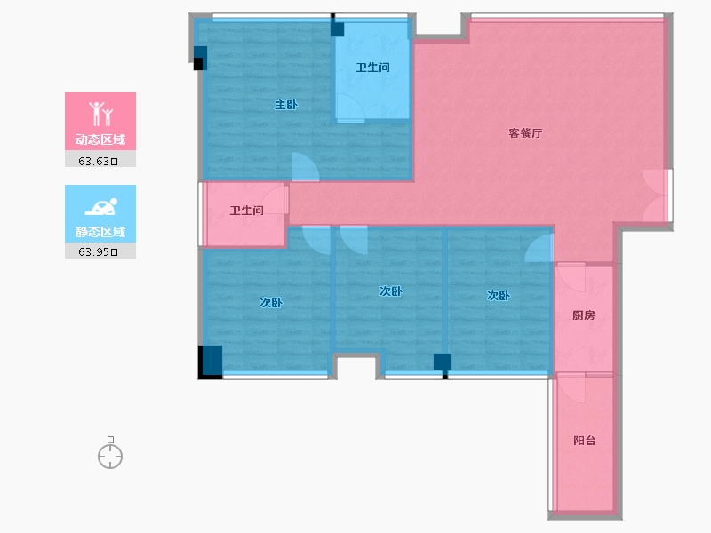 四川省-成都市-永立龙邸2号楼,3号楼137m²-116.62-户型库-动静分区