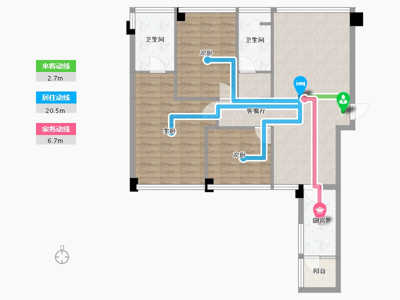 四川省-成都市-永立龙邸4号楼,5号楼108m²-89.72-户型库-动静线