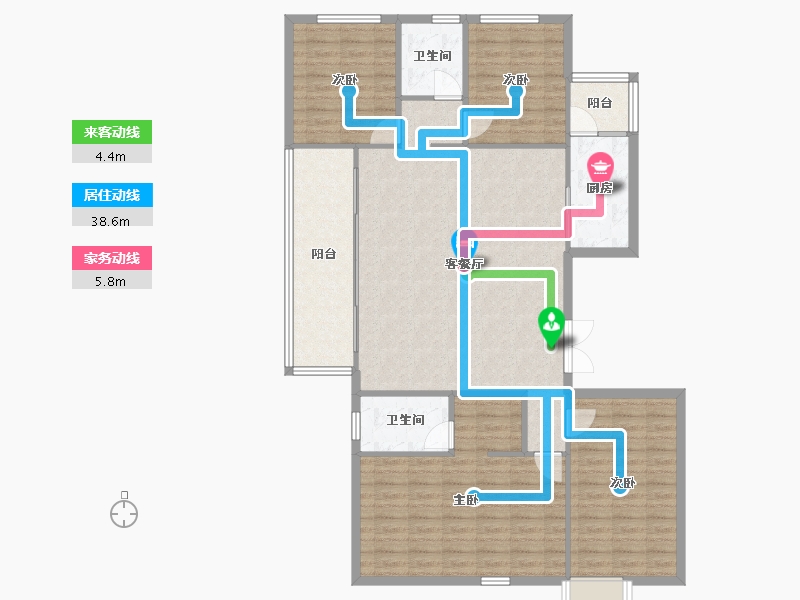 四川省-成都市-中车共享城157m²-129.95-户型库-动静线