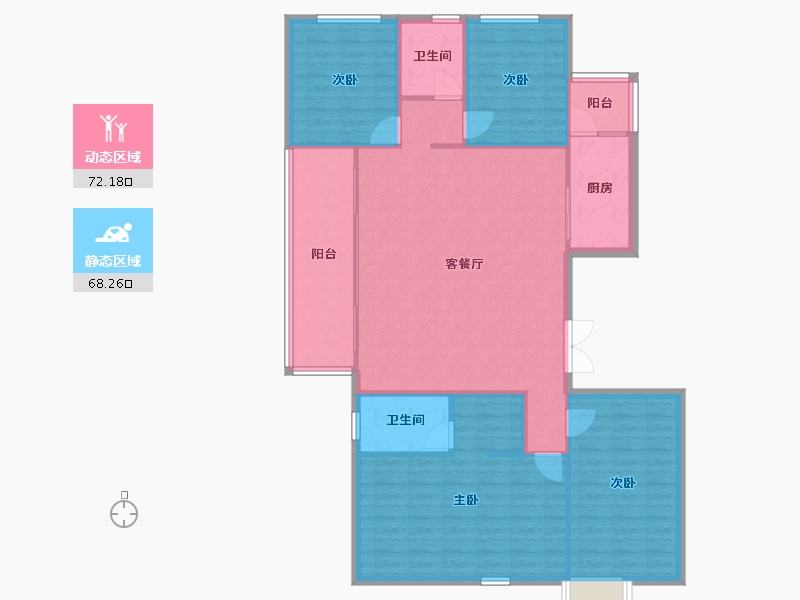 四川省-成都市-中车共享城157m²-129.95-户型库-动静分区