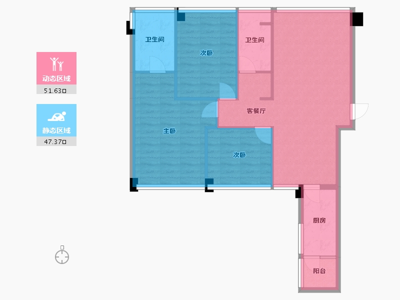 四川省-成都市-永立龙邸4号楼,5号楼108m²-89.72-户型库-动静分区