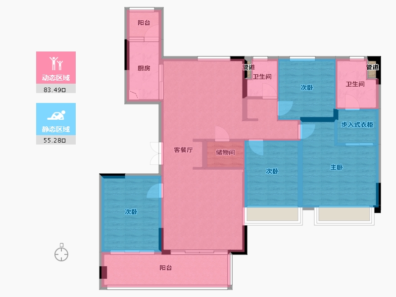 四川省-成都市-中车共享城157m²-125.32-户型库-动静分区