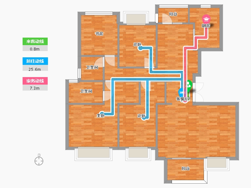 四川省-成都市-电建地产洺悦玺24号楼,14号楼,17号楼建面147m2-117.60-户型库-动静线