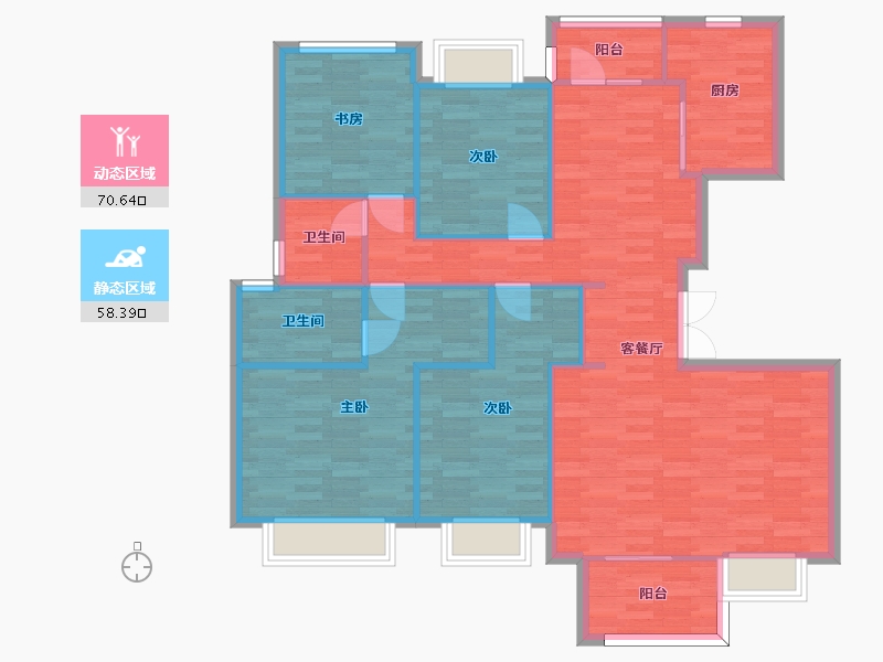 四川省-成都市-电建地产洺悦玺24号楼,14号楼,17号楼建面147m2-117.60-户型库-动静分区