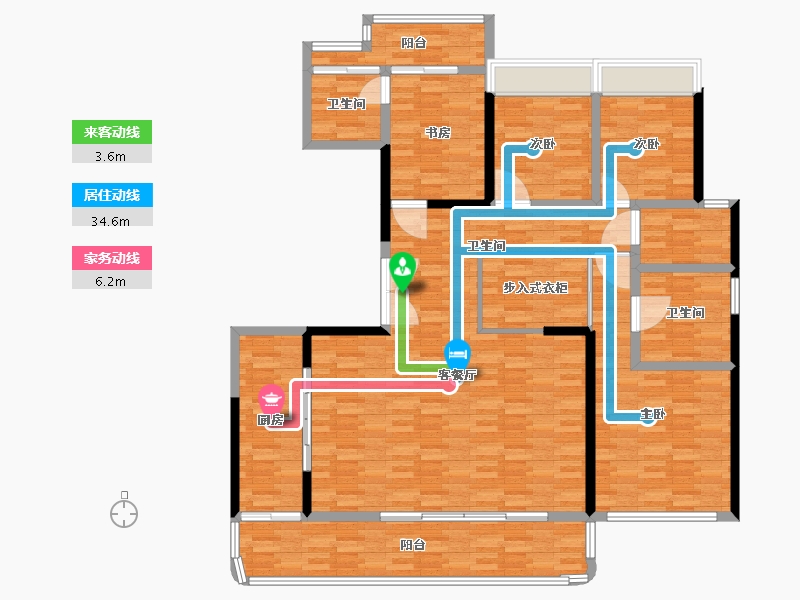 四川省-成都市-国宾锦麟天玺7号楼建面200m2-160.00-户型库-动静线