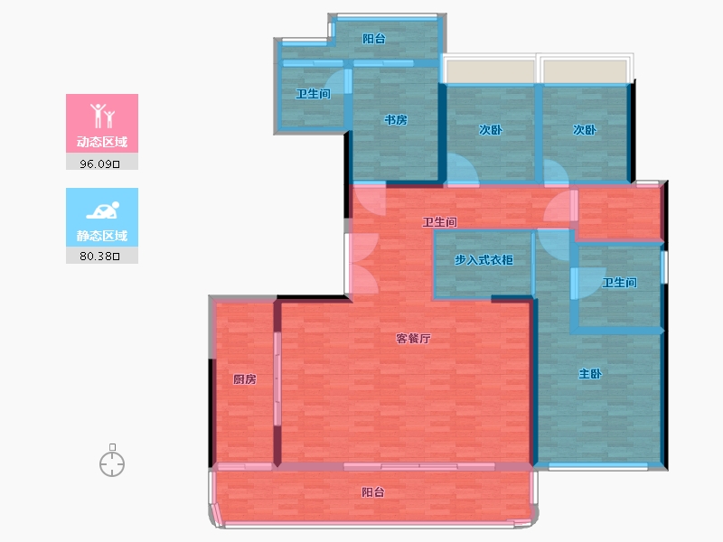 四川省-成都市-国宾锦麟天玺7号楼建面200m2-160.00-户型库-动静分区