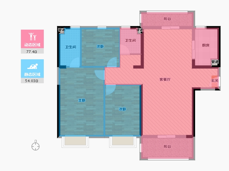 江苏省-泰州市-碧桂园林湖郡-117.78-户型库-动静分区