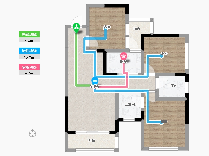 四川省-南充市-阳光天朗-65.42-户型库-动静线