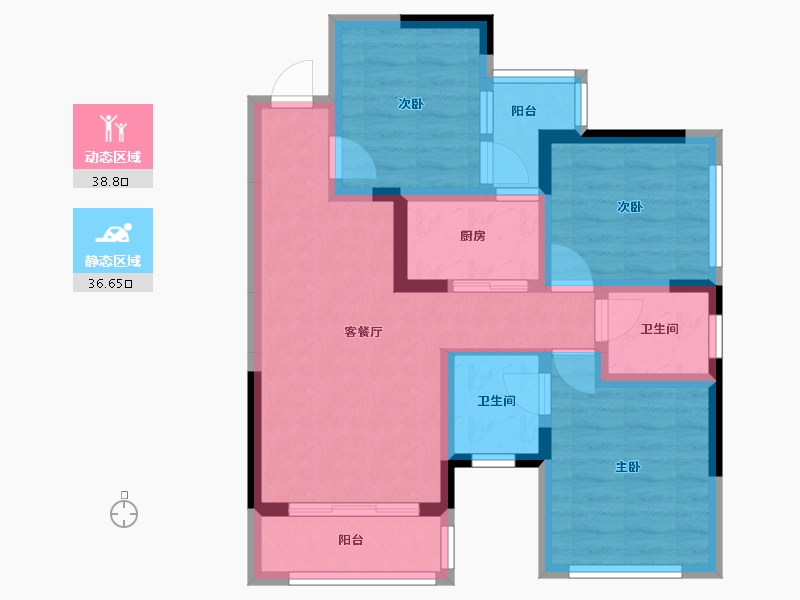 四川省-南充市-阳光天朗-65.42-户型库-动静分区