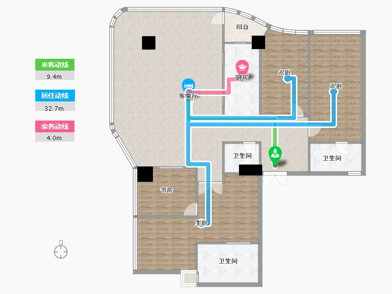 四川省-成都市-新希望D10天府1号楼,3号楼240m²-182.20-户型库-动静线