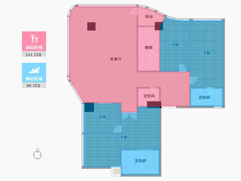 四川省-成都市-新希望D10天府1号楼,3号楼240m²-182.20-户型库-动静分区