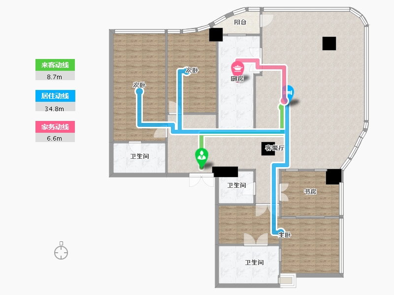 四川省-成都市-新希望D10天府1号楼,3号楼270m²-183.83-户型库-动静线