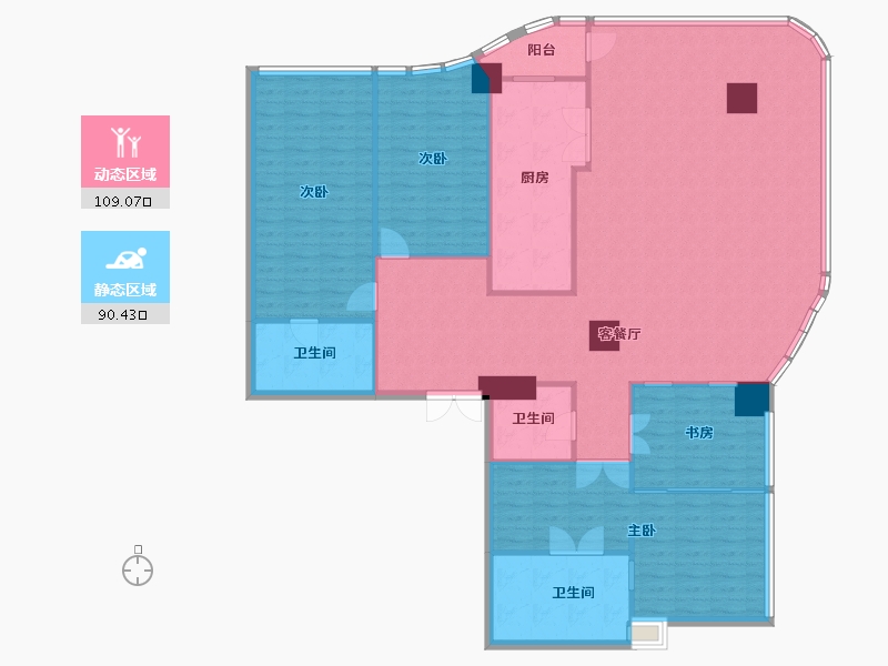 四川省-成都市-新希望D10天府1号楼,3号楼270m²-183.83-户型库-动静分区