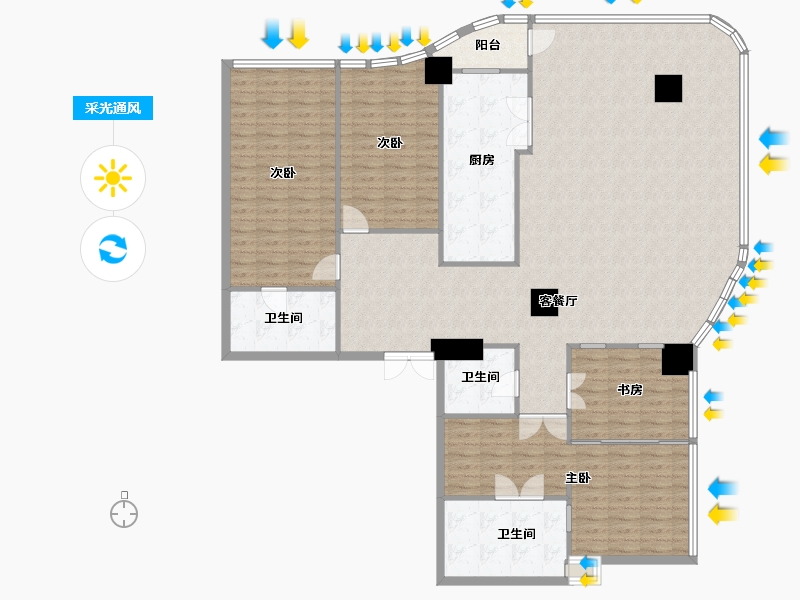 四川省-成都市-新希望D10天府1号楼,3号楼270m²-183.83-户型库-采光通风