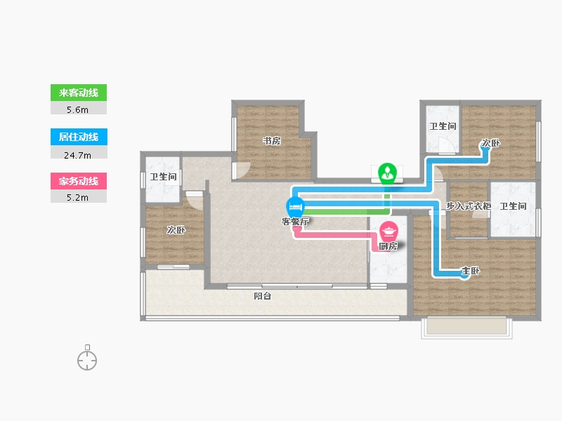 四川省-成都市-新希望锦官府170m²-143.02-户型库-动静线