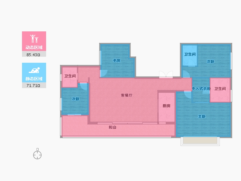 四川省-成都市-新希望锦官府170m²-143.02-户型库-动静分区