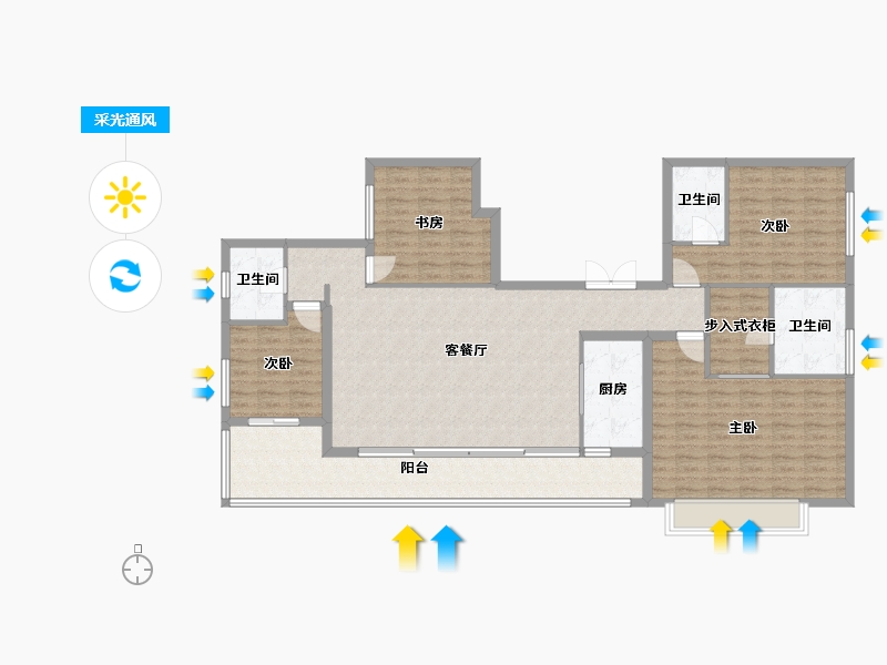 四川省-成都市-新希望锦官府170m²-143.02-户型库-采光通风