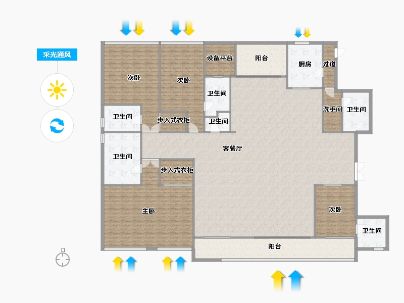 四川省-成都市-伊泰天骄6号楼,8号楼,9号楼370m²-331.67-户型库-采光通风