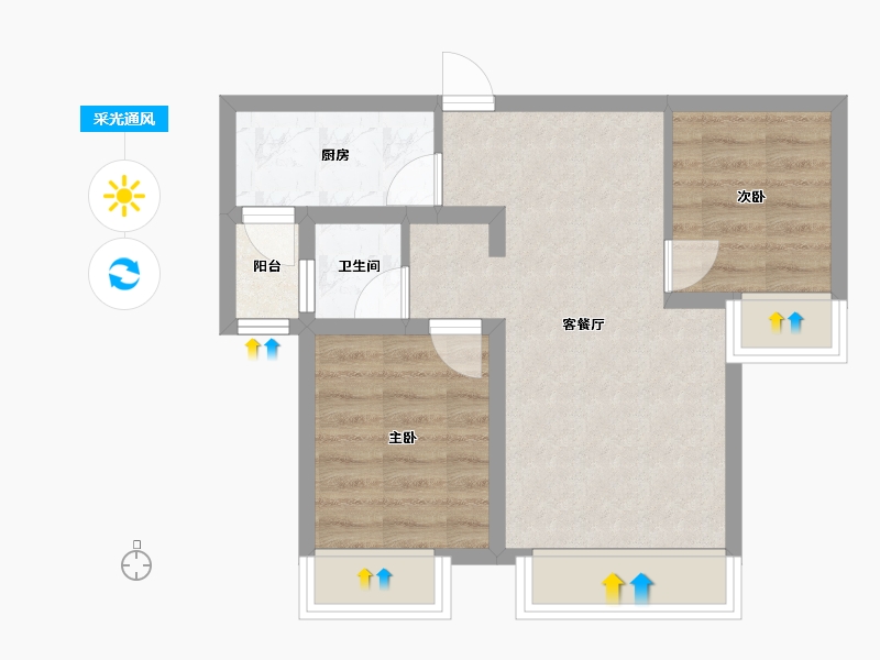 四川省-成都市-自在轩1号楼,2号楼,4号楼70m²-46.92-户型库-采光通风