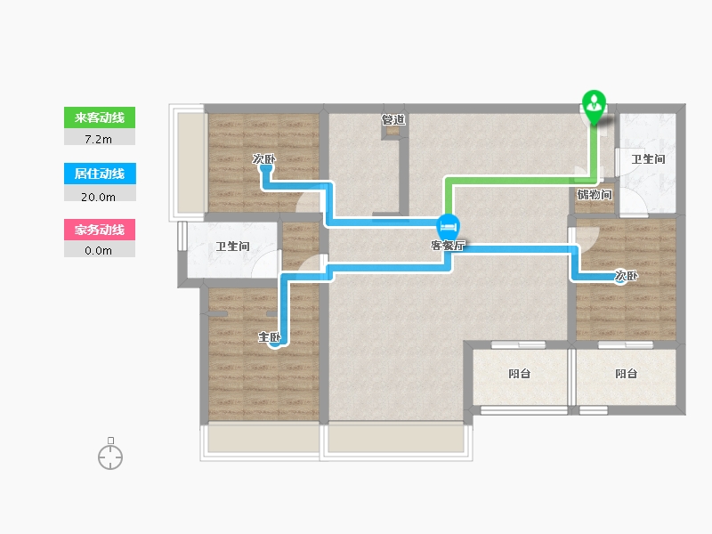 四川省-成都市-华府金沙名城7号楼125m²-100.87-户型库-动静线