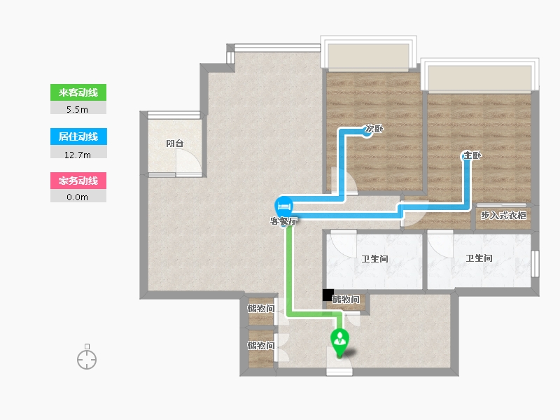 四川省-成都市-华府金沙名城105m²-82.52-户型库-动静线