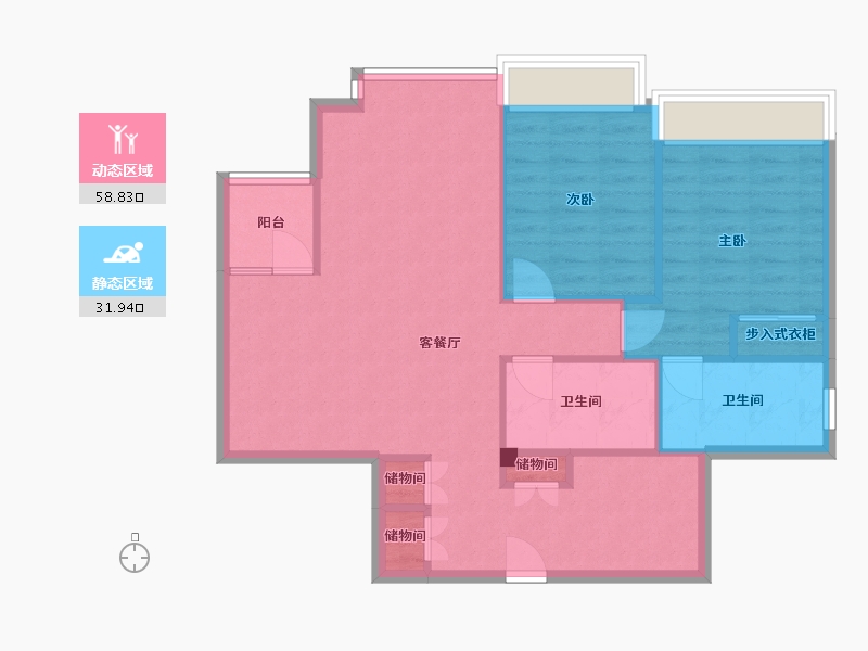 四川省-成都市-华府金沙名城105m²-82.52-户型库-动静分区