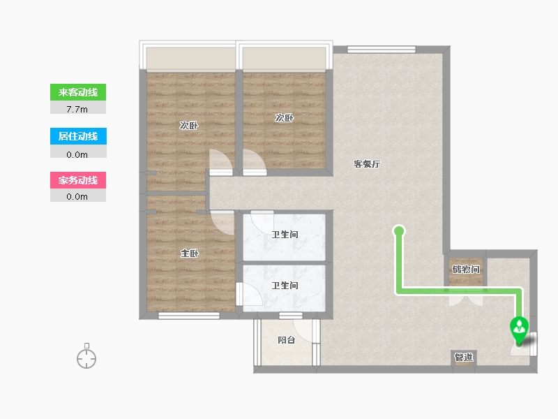 四川省-成都市-华府金沙名城124m²-96.46-户型库-动静线