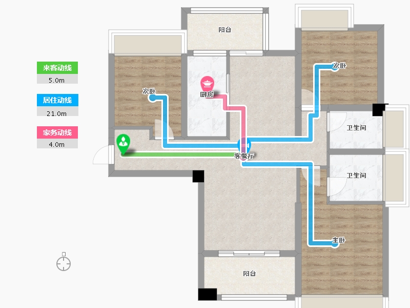 四川省-成都市-金沙宸宇公馆　3号楼119m²-92.10-户型库-动静线