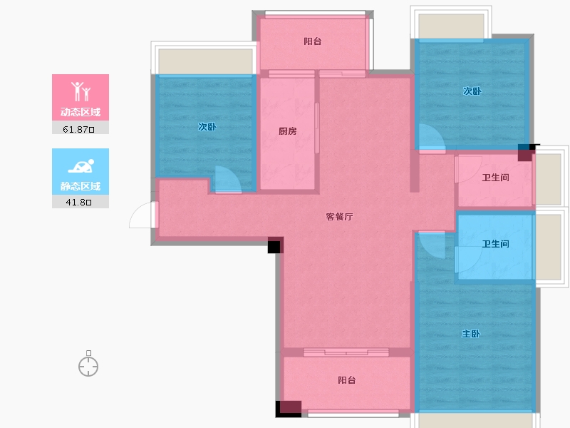 四川省-成都市-金沙宸宇公馆　3号楼119m²-92.10-户型库-动静分区