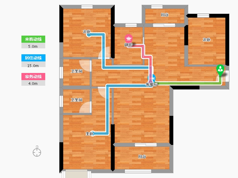 湖北省-荆州市-楚天都市惠园-89.94-户型库-动静线