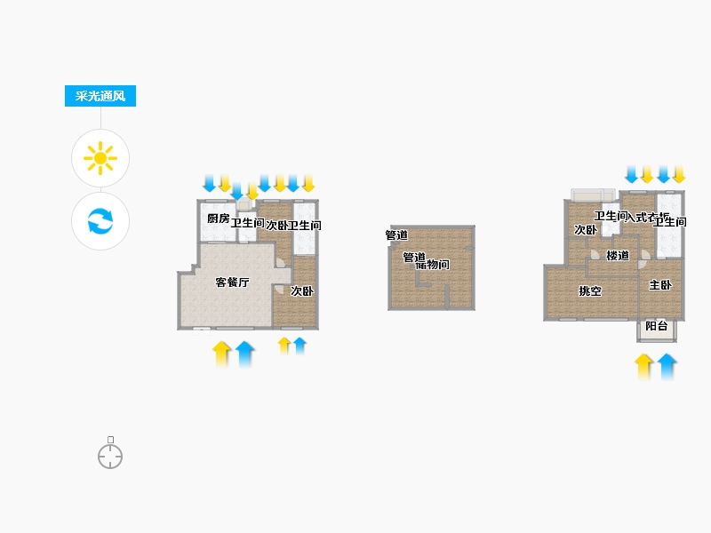 四川省-成都市-金茂府二期1栋,二期5栋,二期6栋305m²-261.52-户型库-采光通风