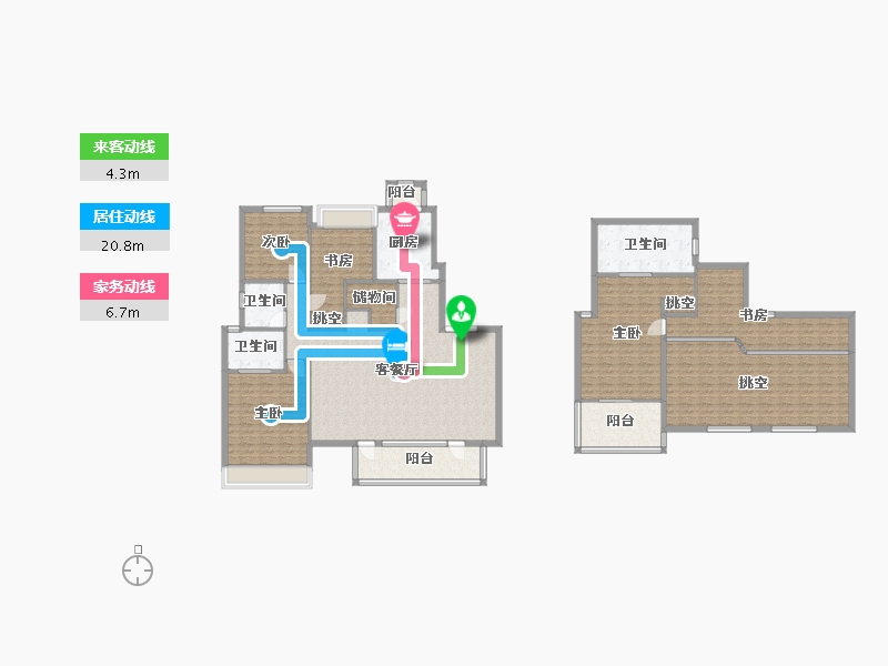 四川省-成都市-金茂府二期1栋,二期6栋211m²-209.06-户型库-动静线