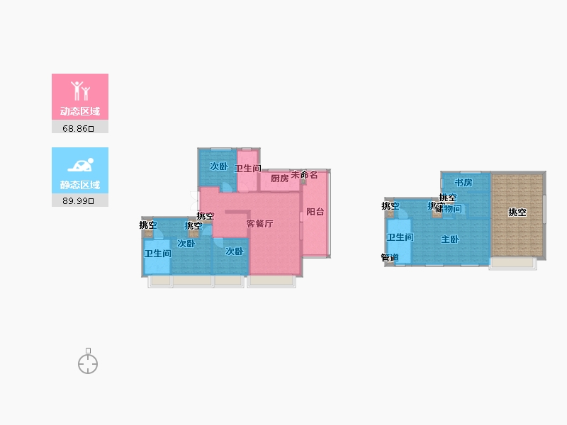 四川省-成都市-金茂府二期5栋186m²-174.52-户型库-动静分区