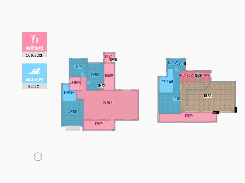 四川省-成都市-金茂府二期5栋228m²-225.00-户型库-动静分区