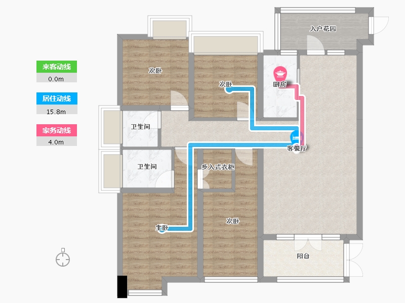 四川省-成都市-金沙宸宇公馆　3号楼142m²-106.27-户型库-动静线