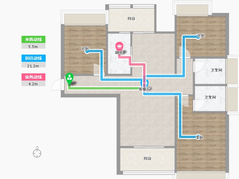 四川省-成都市-金沙宸宇公馆2号楼,3号楼118m²-95.37-户型库-动静线