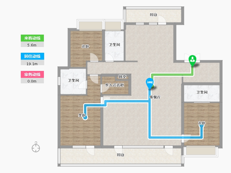 四川省-成都市-金茂府4号楼195m²-162.94-户型库-动静线