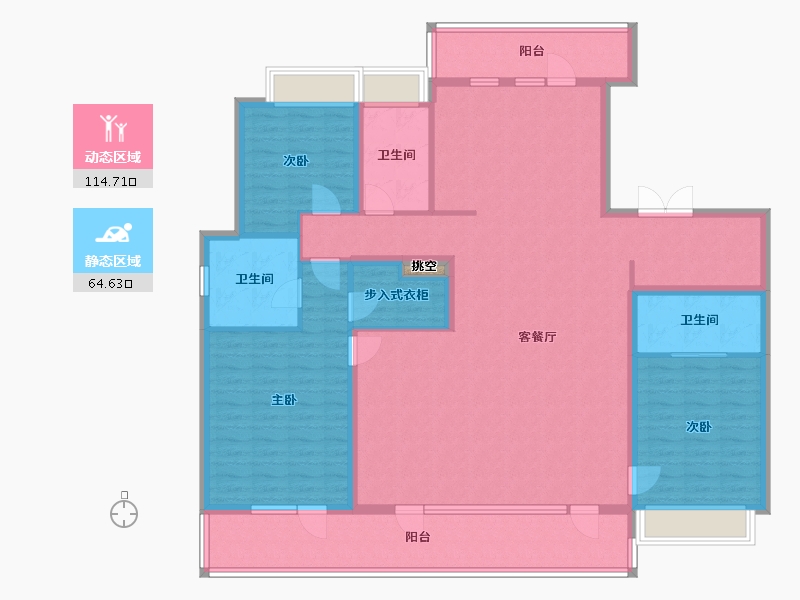 四川省-成都市-金茂府4号楼195m²-162.94-户型库-动静分区