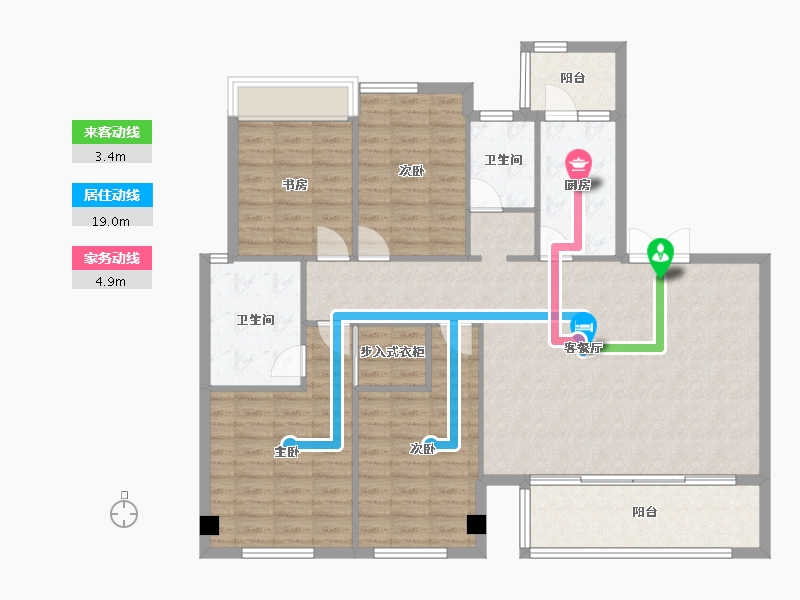 四川省-成都市-中粮武侯瑞府1号楼,2号楼,4号楼149m²-126.12-户型库-动静线